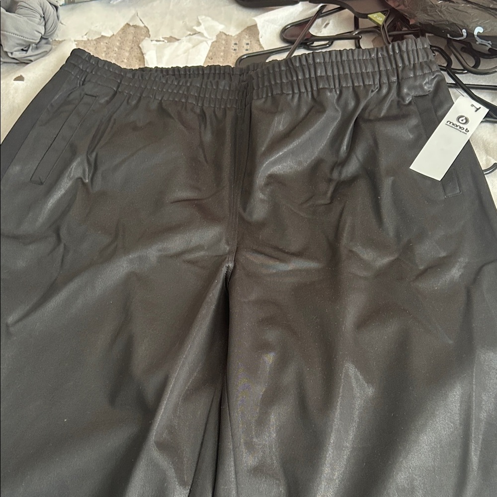 Mono B Glossy Black Joggers - Picture 3 of 9